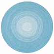 Safavieh Braided 4' X 4' Round Hand Woven Rug in Aqua / Ivory