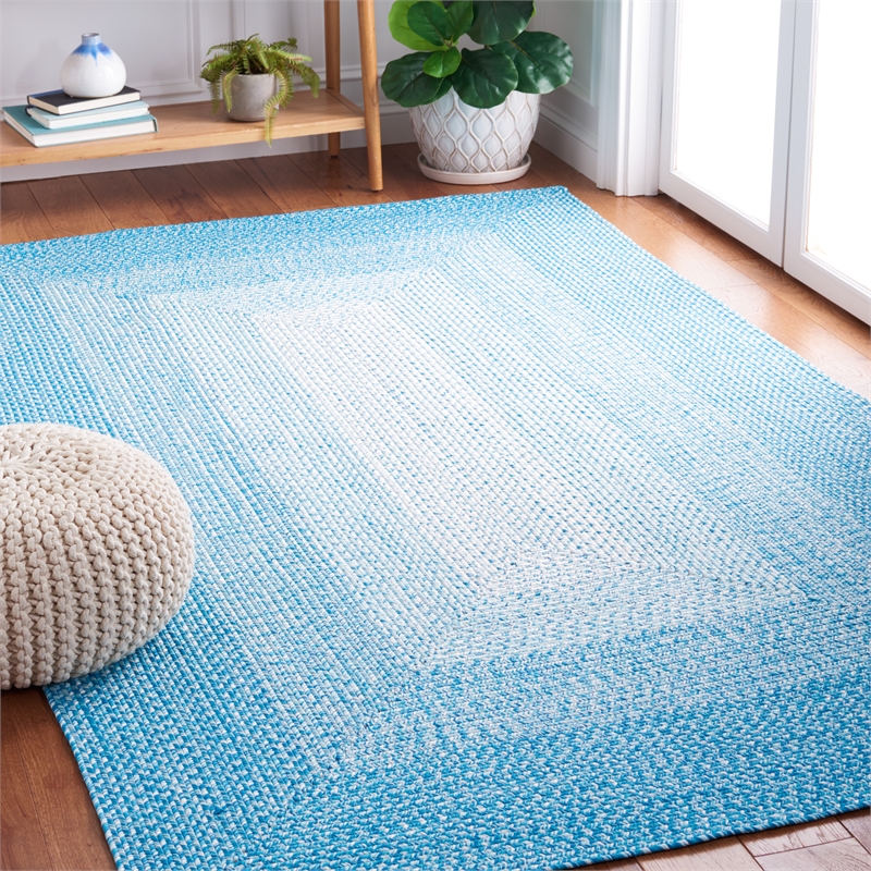 Safavieh Braided 6' X 9' Hand Woven Rug in Aqua / Ivory
