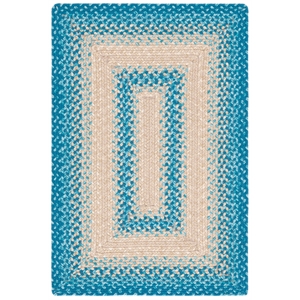 Safavieh Braided  5'-0&quot x 5'-0&quot Square Hand Woven Rug in Blue / Beige