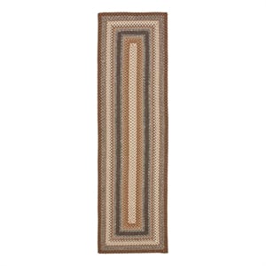 Safavieh Braided  2'-3&quot x 18'-0&quot  Hand Woven Rug in Brown / Multi-Color