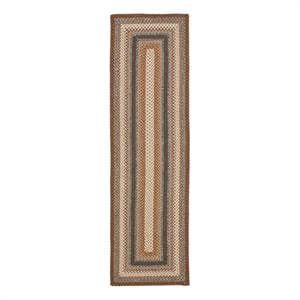 Safavieh Braided  2'-3&quot x 20'-0&quot  Hand Woven Rug in Brown / Multi-Color