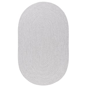 Safavieh Braided  6'-0&quot x 9'-0&quot Oval Hand Woven Rug in Silver / Gray
