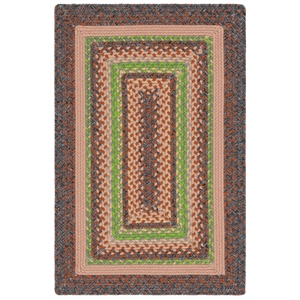 Safavieh Braided  5'-0&quot x 5'-0&quot Square Hand Woven Rug in Brown / Green