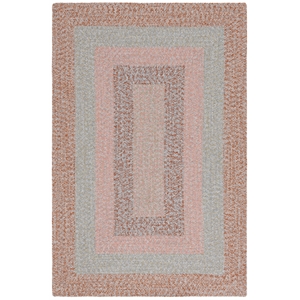 Safavieh Braided 5'-0&quot x 5'-0&quot Round Hand Woven Rug in Brown / Pink