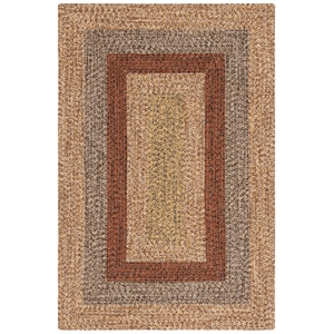 Safavieh Braided 5'-0&quot x 5'-0&quot Square Hand Woven Rug in Brown / Gold