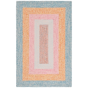 Safavieh Braided 8'-0&quot x 10'-0&quot Hand Woven Rug in Aqua / Pink
