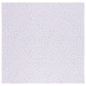 Safavieh Faux Hide 6'-0&quot x 6'-0&quot Square Polyester Power Loomed Rug in Ivory/Pink