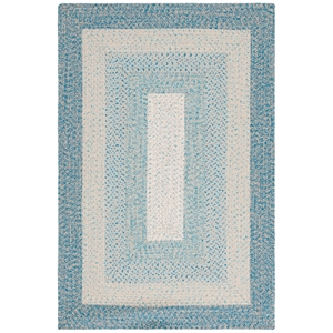 Safavieh Braided 5'-0&quot x 5'-0&quot Round Hand Woven Rug in Blue / Aqua