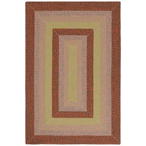 Safavieh Braided 5'-0&quot x 5'-0&quot Round Hand Woven Rug in Brown / Green