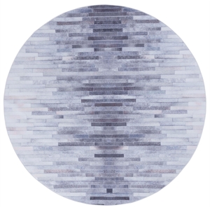Safavieh Faux Hide 6'-0&quot x 6'-0&quot Polyester Power Loomed Rug in Ivory/Light Gray