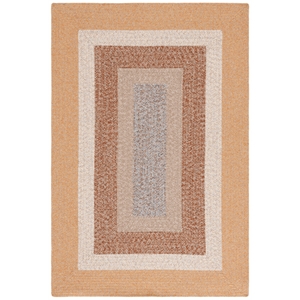 Safavieh Braided 5'-0&quot x 5'-0&quot Round Hand Woven Rug in Brown / Light Brown