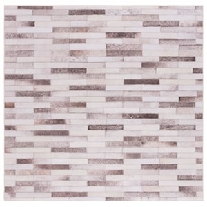 Safavieh Faux Hide 6'-0&quot x 6'-0&quotSquare Polyester Power Loomed Rug in Beige/Brown