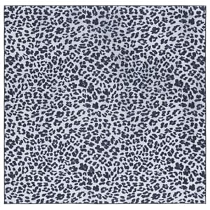Safavieh Faux Hide 6'-0&quot x 6'-0&quotSquare Polyester Power Loomed Rug in Ivory/Black