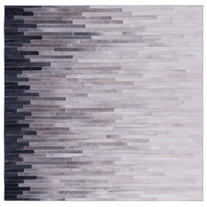 Safavieh Faux Hide 6'-0&quot x 6'-0&quot Square Polyester Power Loomed Rug in Ivory/Gray