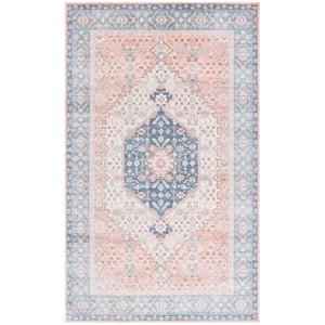 Safavieh Arizona 6'-0&quot x 6'-0&quot Square Polyester Power Loomed Rug in Rust / Aqua