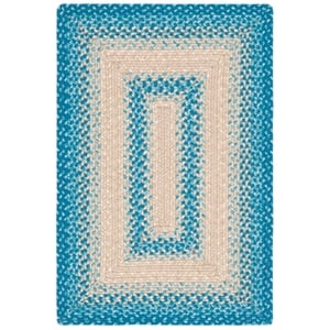 Safavieh Braided 6'-0&quot x 9'-0&quot Oval Hand Woven Rug in Blue / Beige