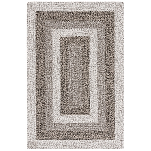 Safavieh Braided 3'-0&quot x 3'-0&quot Round Hand Woven Rug in Ivory / Black
