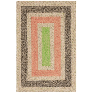 Safavieh Braided 3'-0&quot x 3'-0&quot Round Hand Woven Rug in Black / Green