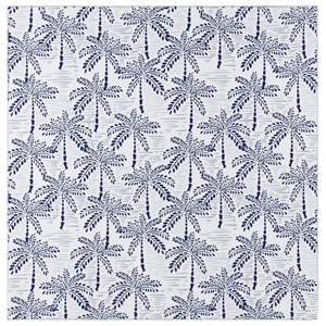 Safavieh Malibu 6'-0&quot x 6'-0&quot Square Polyester Power Loomed Rug in Ivory / Navy