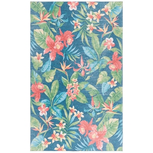 Safavieh Malibu 6'-0&quot x 6'-0&quot Square Polyester Power Loomed Rug in Blue / Green