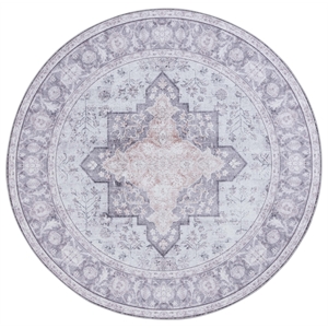 Safavieh Tucson 4'-0&quot x 4'-0&quot Polyester Power Loomed Rug in Purple / Sage