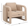 Safavieh Fifer Pine and Polyester Accent Chair in Tan