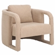 Safavieh Fifer Pine and Polyester Accent Chair in Tan