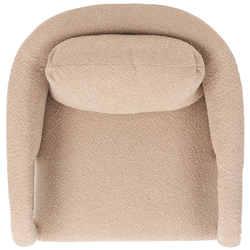 Safavieh Fifer Pine and Polyester Accent Chair in Tan