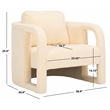 Safavieh Fifer Pine and Polyester Accent Chair in Cream