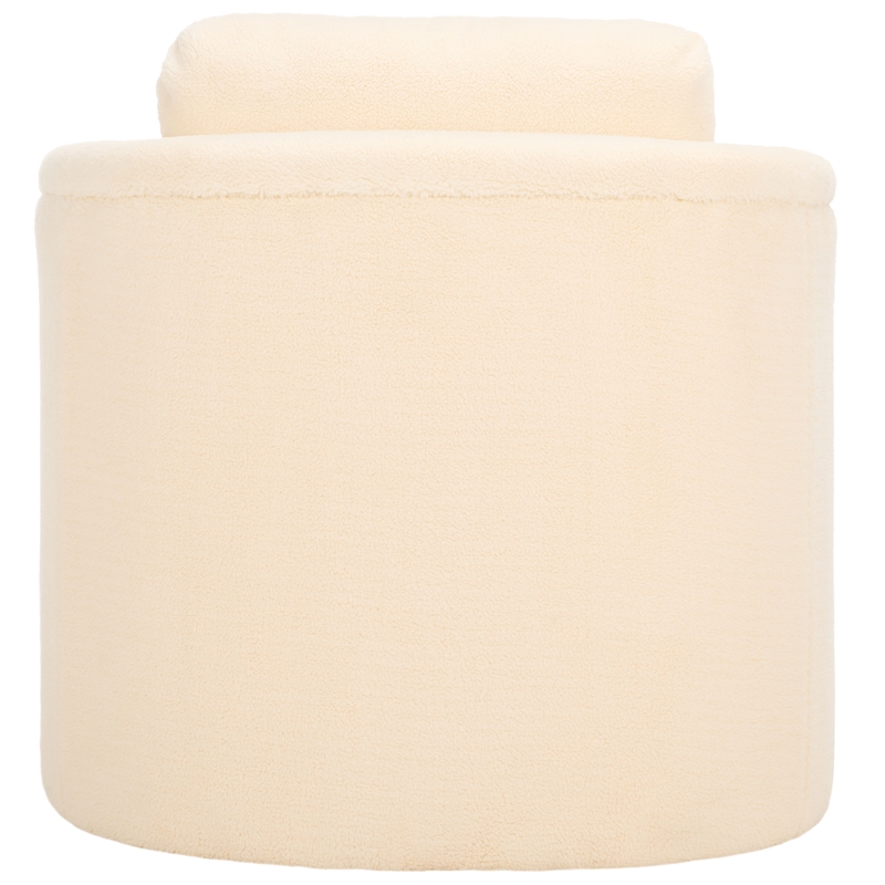Safavieh Fifer Pine and Polyester Accent Chair in Cream