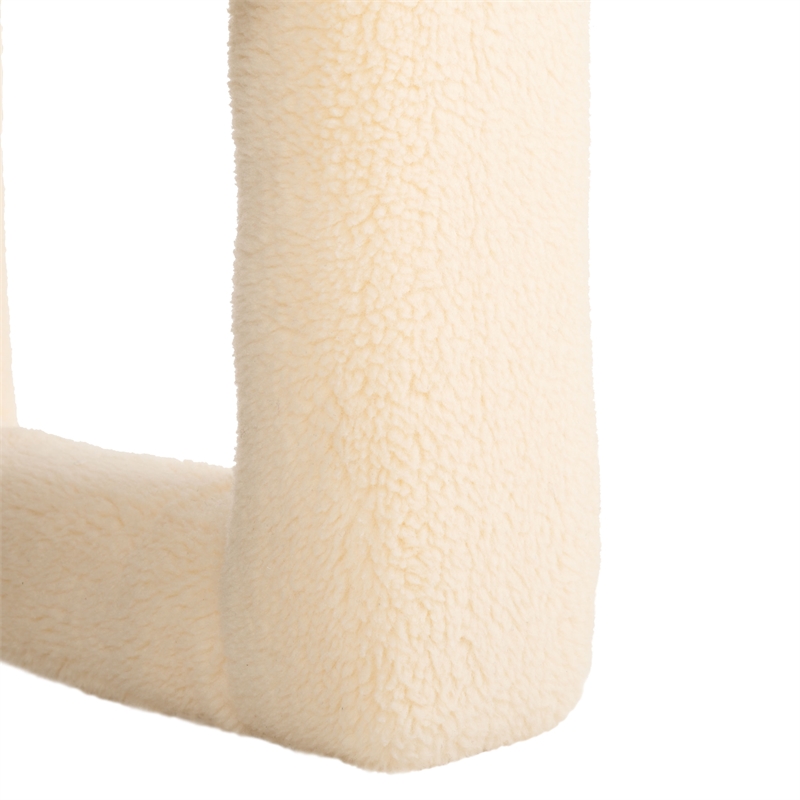 Safavieh Fifer Pine and Polyester Accent Chair in Cream