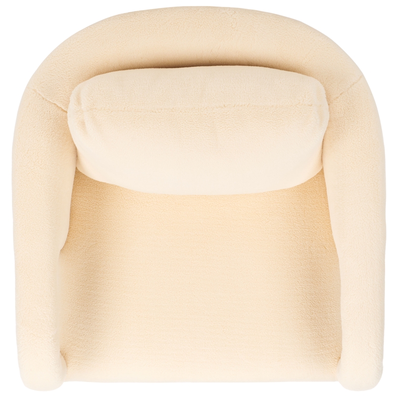 Safavieh Fifer Pine and Polyester Accent Chair in Cream