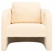 Safavieh Fifer Pine and Polyester Accent Chair in Cream