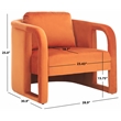 Safavieh Fifer Pine and Velvet Accent Chair in Rust