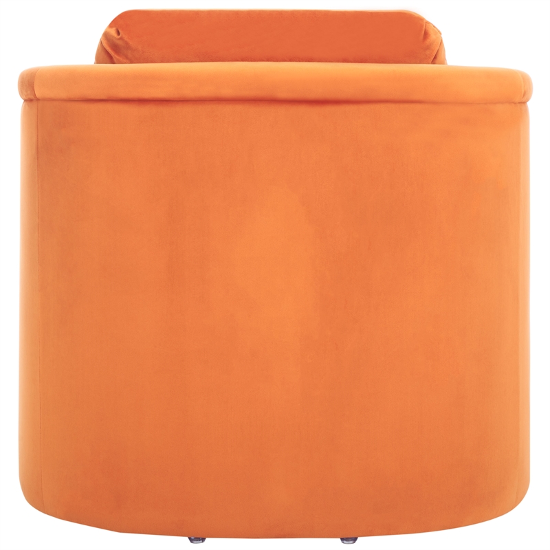 Safavieh Fifer Pine and Velvet Accent Chair in Rust