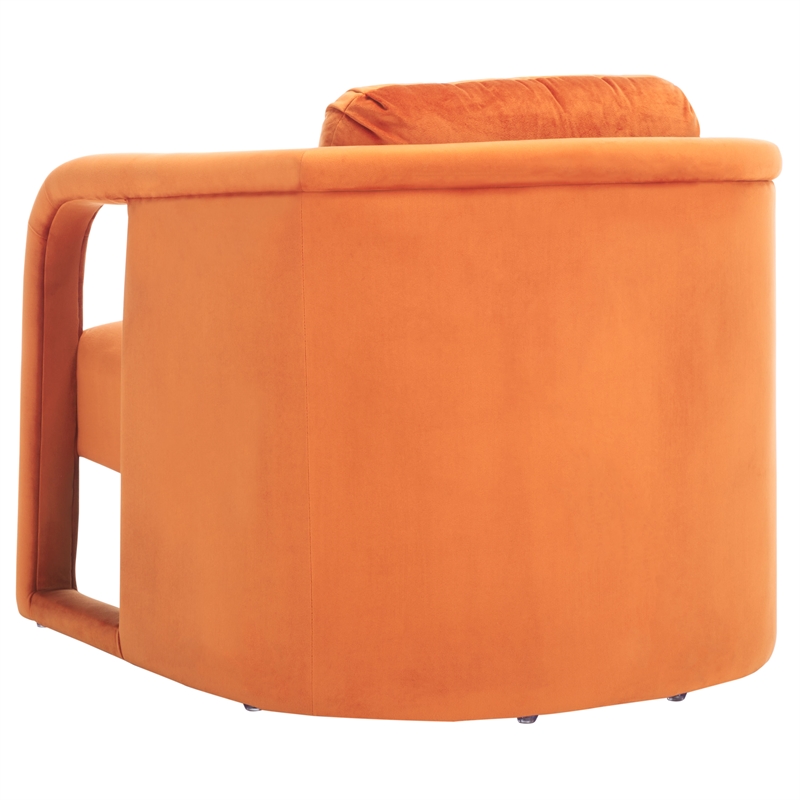 Safavieh Fifer Pine and Velvet Accent Chair in Rust