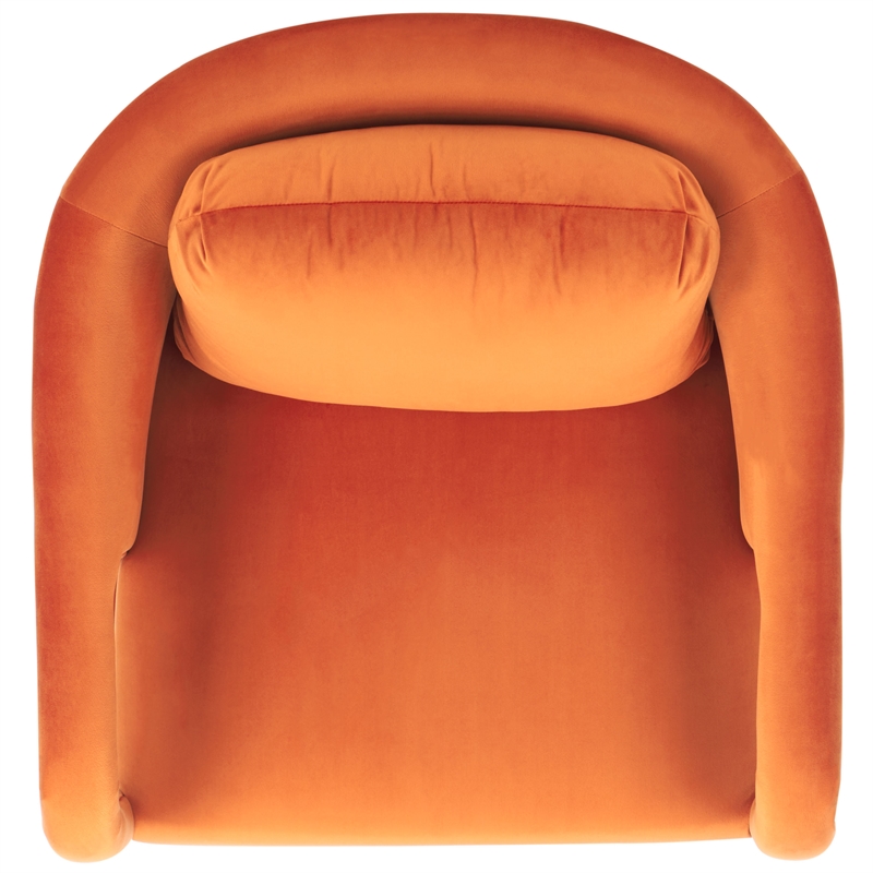 Safavieh Fifer Pine and Velvet Accent Chair in Rust