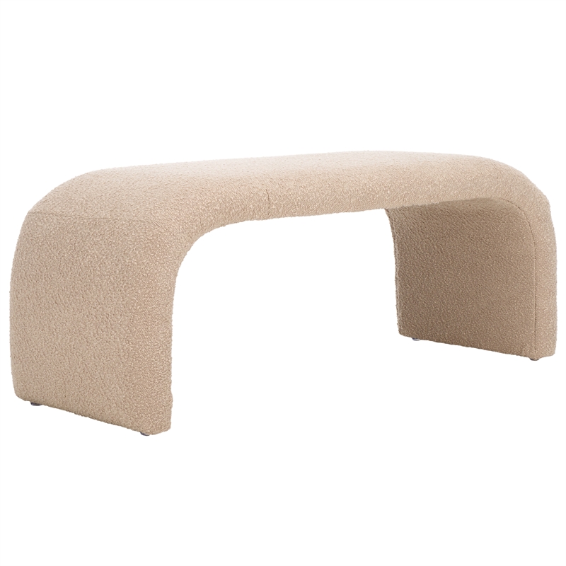 Safavieh Tenko Pine and Polyester Bench in Tan