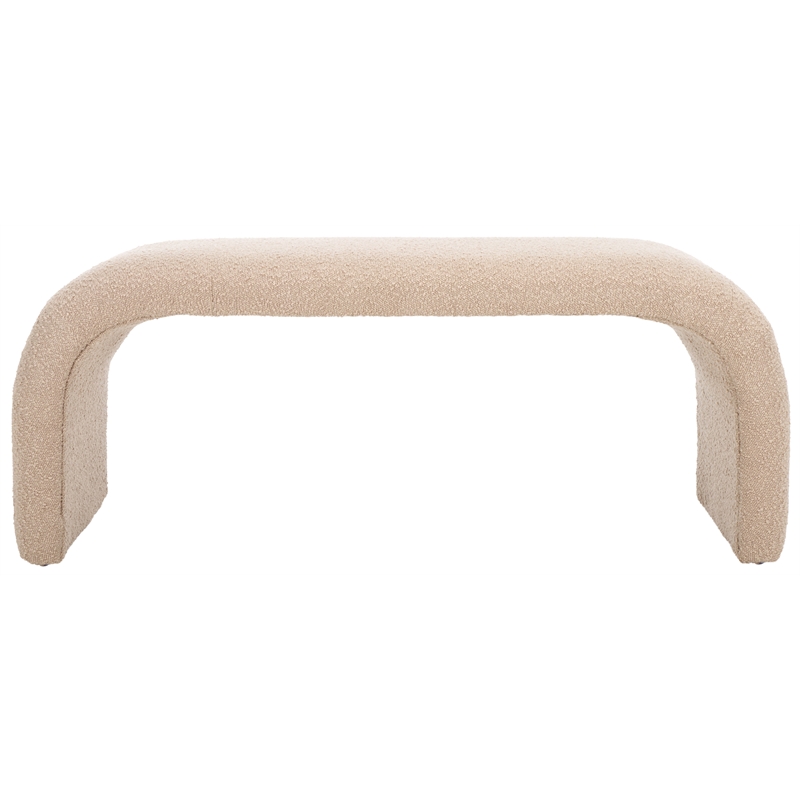 Safavieh Tenko Pine and Polyester Bench in Tan
