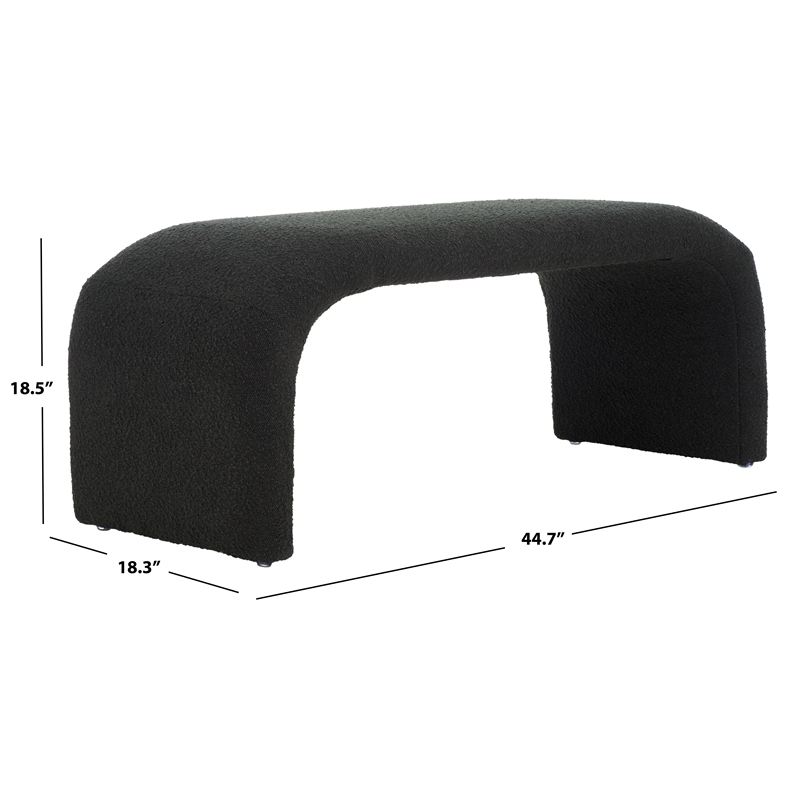 Safavieh Tenko Pine and Polyester Bench in Black