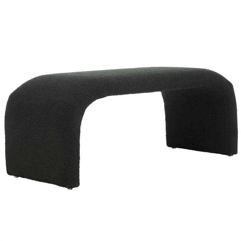 Safavieh Tenko Pine and Polyester Bench in Black