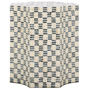 Safavieh Lindar Solid Wood Accent Table in White / Black