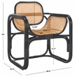 Safavieh Nadie Rattan Accent Chair in Black/Natural