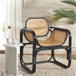 Safavieh Nadie Rattan Accent Chair in Black/Natural