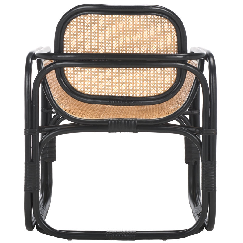 Safavieh Nadie Rattan Accent Chair in Black/Natural