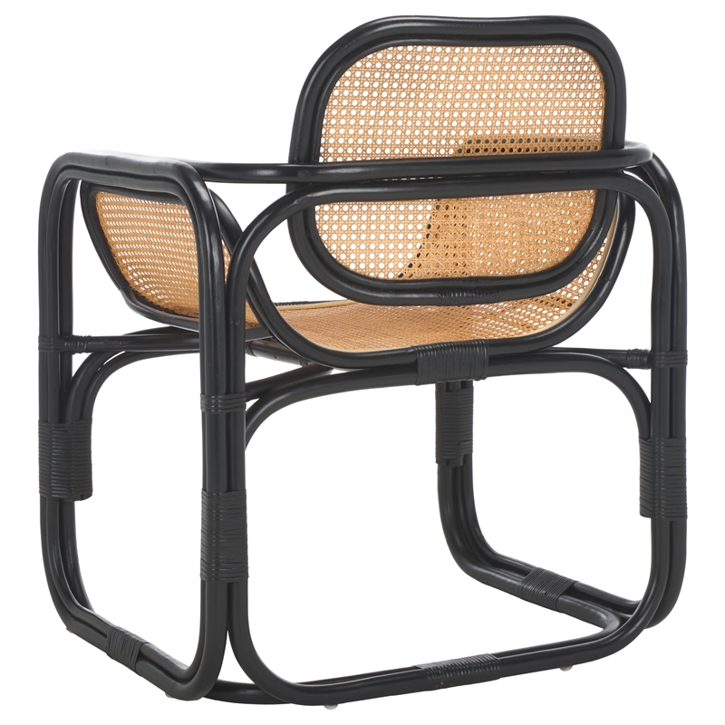 Safavieh Nadie Rattan Accent Chair in Black/Natural