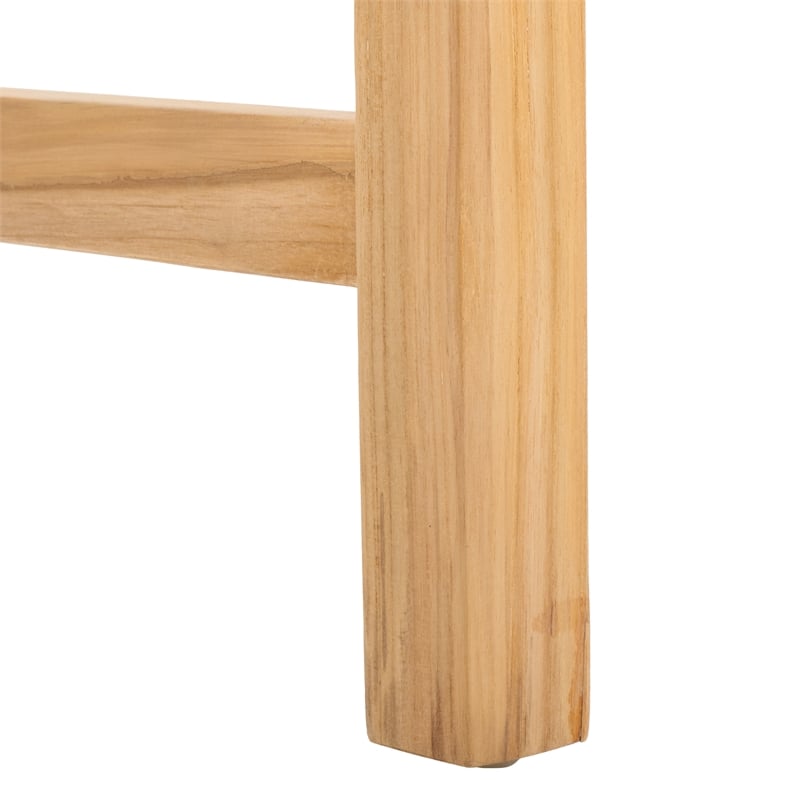 Safavieh Romee Wood and Leather  Counter Stool in White / Natural