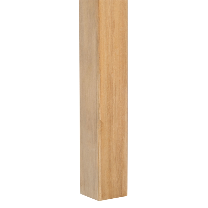 Safavieh Solana Teak and Leather Counter Stool in White / Natural
