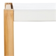 Safavieh Solana Teak and Leather Counter Stool in White / Natural
