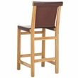 Safavieh Arian Teak and Leather Counter Stool in Brown / Natural